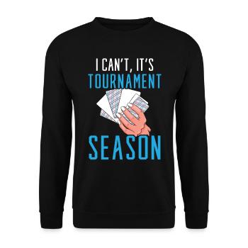 I can't It's tournament season Trading Card Sp - Unisex Sweatshirt - black - Front - Alina (178cm) & Michal (187cm)