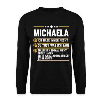 Michaela - Unisex Pullover - Schwarz - Vorne - Alina (178cm) & Michal (187cm)