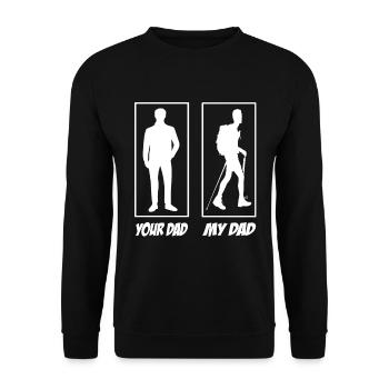 Your Dad My Dad Hiking Dad - Unisex Sweatshirt - black - Front - Alina (178cm) & Michal (187cm)