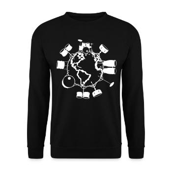Joueur de tambour Instruments de batterie Batteur Jour de la Terre - Sweat-shirt Unisexe - noir - Devant - Alina (178cm) & Michal (187cm)