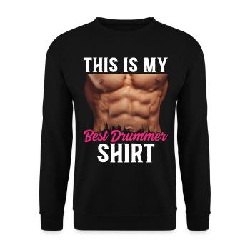 C’est mon meilleur batteur chemise batteur batteur - Sweat-shirt Unisexe - noir - Devant - Alina (178cm) & Michal (187cm)