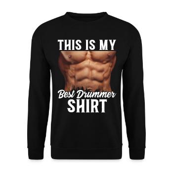 C’est mon meilleur batteur Shirt Batteur - Sweat-shirt Unisexe - noir - Devant - Alina (178cm) & Michal (187cm)