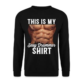 C’est mon batteur fou Shirt Batteur - Sweat-shirt Unisexe - noir - Devant - Alina (178cm) & Michal (187cm)