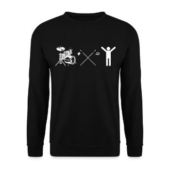 Drum Player Stick Figure Drummer - Unisex Pullover - Schwarz - Vorne - Alina (178cm) & Michal (187cm)