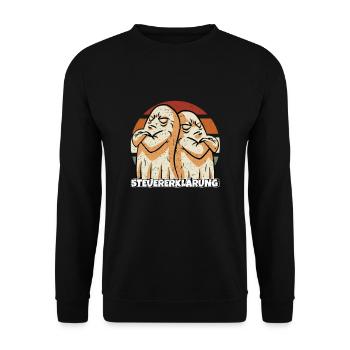 Steuererklärung - Unisex Pullover - Schwarz - Vorne - Alina (178cm) & Michal (187cm)