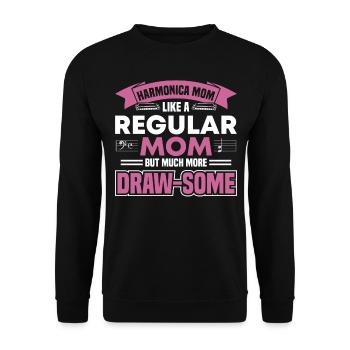 Harmonica Maman Orgue à bouche Harmoniciste - Sweat-shirt Unisexe - noir - Devant - Alina (178cm) & Michal (187cm)