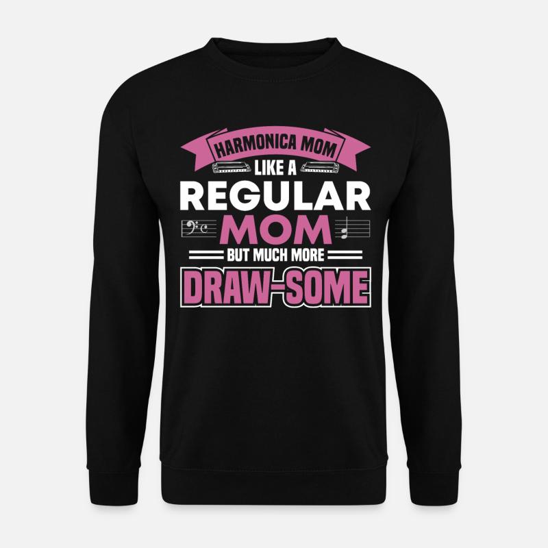 Mundharmonika Mom Mundorgel Mundharmonikaspieler - Unisex Pullover - Schwarz