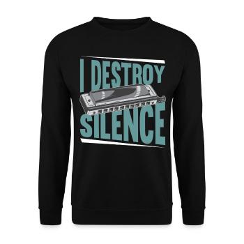 Harmoniciste Harmoniciste Orgue à bouche - Sweat-shirt Unisexe - noir - Devant - Alina (178cm) & Michal (187cm)