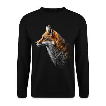 Fuchs Kunst Kunstwerk Geschenk Tierliebhaber Motiv - Unisex Pullover - Schwarz - Vorne - Alina (178cm) & Michal (187cm)