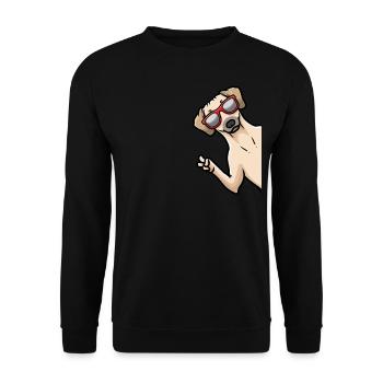 Sloughi Hund Windhund Von Seite - Unisex Pullover - Schwarz - Vorne - Alina (178cm) & Michal (187cm)