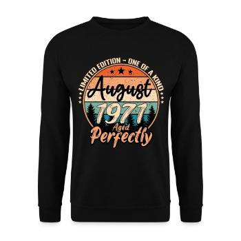Août 1971 anniversaire 1971 légendes Août - Sweat-shirt Unisexe - noir - Devant - Alina (178cm) & Michal (187cm)
