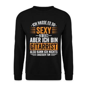 Gitarrist Gitarre spielen - Unisex Pullover - Schwarz - Vorne - Alina (178cm) & Michal (187cm)