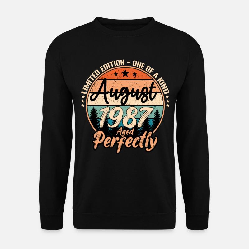 August 1987 Jubiläum 1987 Legenden August - Unisex Pullover - Schwarz