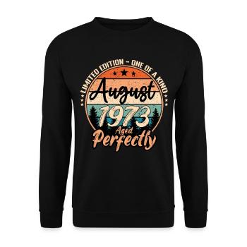 Août 1973 anniversaire 1973 légendes Août - Sweat-shirt Unisexe - noir - Devant - Alina (178cm) & Michal (187cm)