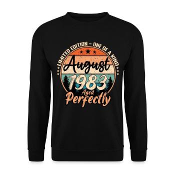 Août 1983 anniversaire 1983 légendes Août - Sweat-shirt Unisexe - noir - Devant - Alina (178cm) & Michal (187cm)