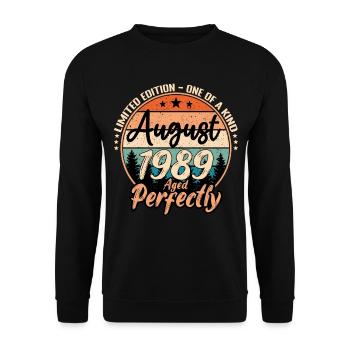 August 1989 anniversary 1989 legends August - Unisex Sweatshirt - black - Front - Alina (178cm) & Michal (187cm)