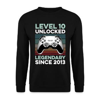 Niveau 10 ans Année d’anniversaire 2013 Gamer Boy - Sweat-shirt Unisexe - noir - Devant - Alina (178cm) & Michal (187cm)