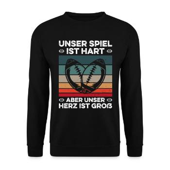 American Football Our game is hard saying - Unisex Sweatshirt - black - Front - Alina (178cm) & Michal (187cm)