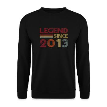 2013 Geburtstag Legend since Retro Vintage - Unisex Pullover - Schwarz - Vorne - Alina (178cm) & Michal (187cm)