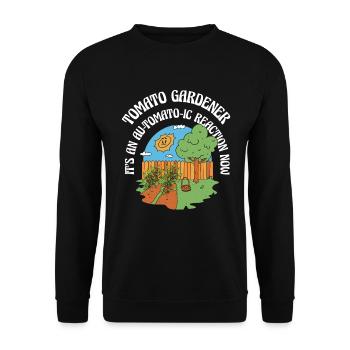 Tomato Gardening Lover Lustiger Gärtner - Unisex Pullover - Schwarz - Vorne - Alina (178cm) & Michal (187cm)