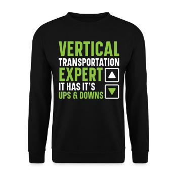 Ascenseurs d’opérateurs experts en transport vertical - Sweat-shirt Unisexe - noir - Devant - Alina (178cm) & Michal (187cm)