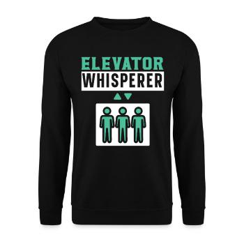 Elevator Whisperer Installer Operator Elevator - Unisex Sweatshirt - black - Front - Alina (178cm) & Michal (187cm)
