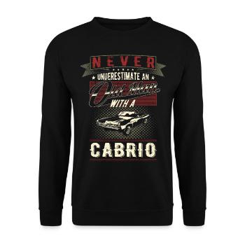 Ne sous-estimez jamais la pension convertible d’un vieil homme - Sweat-shirt Unisexe - noir - Devant - Alina (178cm) & Michal (187cm)