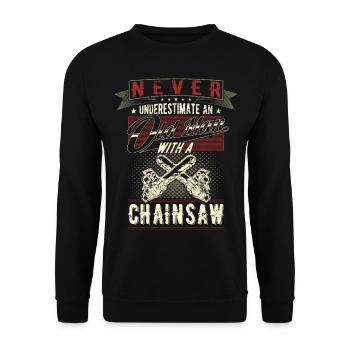 Ne sous-estimez jamais la tronçonneuse d’un vieil homme - Sweat-shirt Unisexe - noir - Devant - Alina (178cm) & Michal (187cm)
