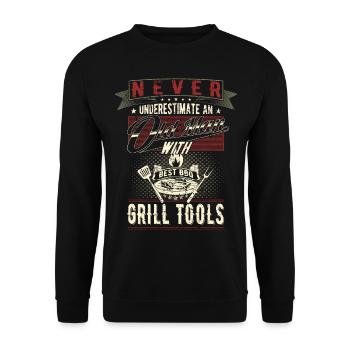 Ne sous-estimez jamais la pension des vieux grillons - Sweat-shirt Unisexe - noir - Devant - Alina (178cm) & Michal (187cm)