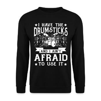 Batteur - J’ai les baguettes et je n’ai pas peur - Sweat-shirt Unisexe - noir - Devant - Alina (178cm) & Michal (187cm)