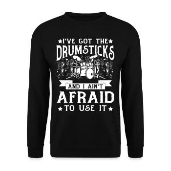 Drôle de batteur Drôle de batteur - Sweat-shirt Unisexe - noir - Devant - Alina (178cm) & Michal (187cm)