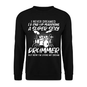 Je n’ai jamais rêvé que je finirais par épouser un Dru super sexy - Sweat-shirt Unisexe - noir - Devant - Alina (178cm) & Michal (187cm)