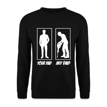 Ton père mon père ouvrier de la construction papa - Sweat-shirt Unisexe - noir - Devant - Alina (178cm) & Michal (187cm)