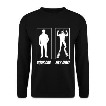 My Dad Your Dad Diver Dad - Unisex Sweatshirt - black - Front - Alina (178cm) & Michal (187cm)