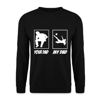 My Dad Your Dad Football Dad - Unisex Sweatshirt - black - Front - Alina (178cm) & Michal (187cm)