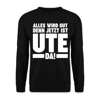 Ute - Unisex Pullover - Schwarz - Vorne - Alina (178cm) & Michal (187cm)