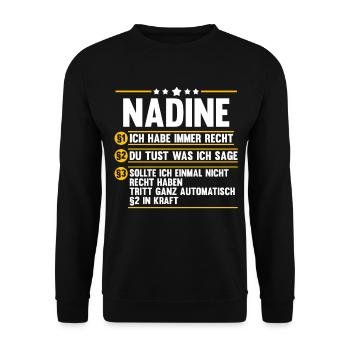Nadine - Unisex Pullover - Schwarz - Vorne - Alina (178cm) & Michal (187cm)