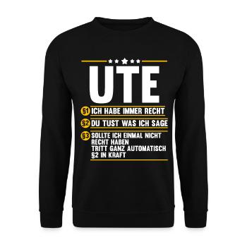 Ute - Unisex Pullover - Schwarz - Vorne - Alina (178cm) & Michal (187cm)