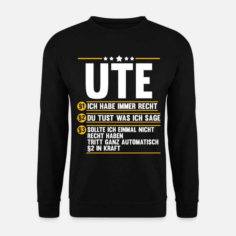 Ute - Unisex Pullover - Schwarz