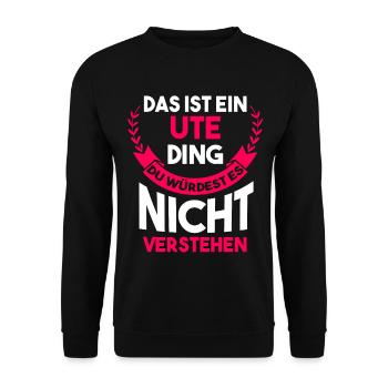 Ute - Unisex Pullover - Schwarz - Vorne - Alina (178cm) & Michal (187cm)