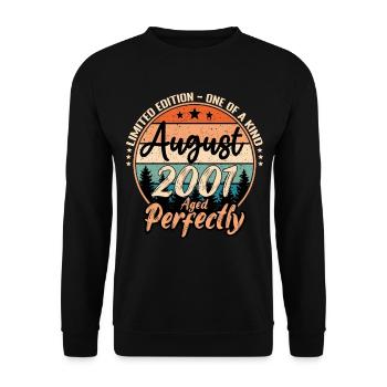 Août 2001 anniversaire 2001 légendes Août - Sweat-shirt Unisexe - noir - Devant - Alina (178cm) & Michal (187cm)