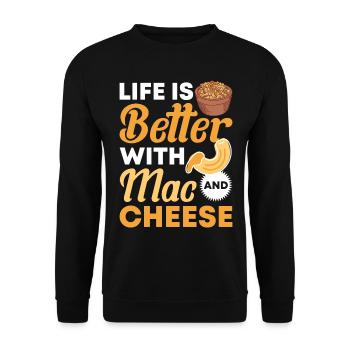 Macaroni au fromage Macaroni au fromage Pâtes et macaronis au fromage - Sweat-shirt Unisexe - noir - Devant - Alina (178cm) & Michal (187cm)