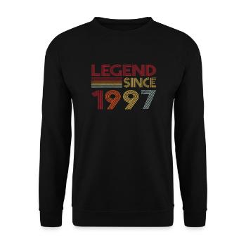 1997 Geburtstag Legend since Retro Vintage - Unisex Pullover - Schwarz - Vorne - Alina (178cm) & Michal (187cm)