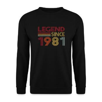 1981 Geburtstag Legend since Retro Vintage - Unisex Pullover - Schwarz - Vorne - Alina (178cm) & Michal (187cm)