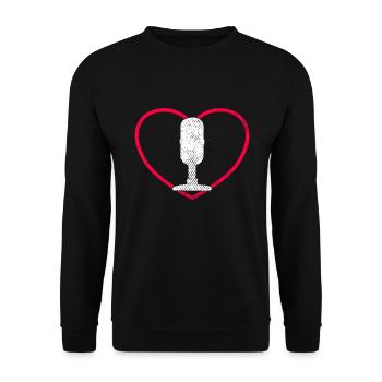 Microphone Podcast Love Heart - Sweat-shirt Unisexe - noir - Devant - Alina (178cm) & Michal (187cm)