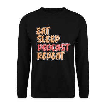 Food Sleep Podcast - Sweat-shirt Unisexe - noir - Devant - Alina (178cm) & Michal (187cm)