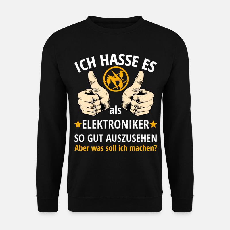 Elektroniker Geselle Meister Prüfung Spruch - Unisex Pullover - Schwarz