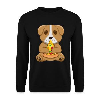 Pizza King Pizza Queen Dog Lovers Animal Puppy - Unisex Sweatshirt - black - Front - Alina (178cm) & Michal (187cm)