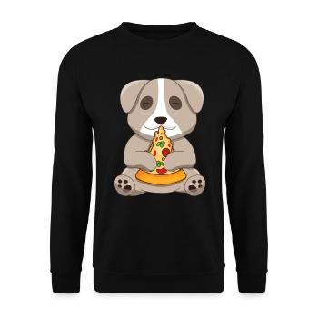 Dog Lovers Puppy Dog Owner Pizza - Unisex Sweatshirt - black - Front - Alina (178cm) & Michal (187cm)