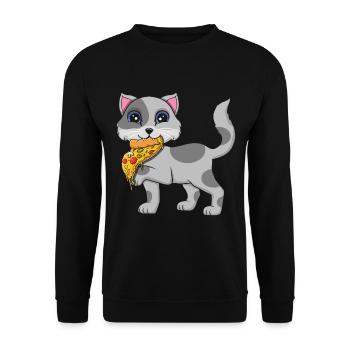 Italian cat lover cat whisperer - Unisex Sweatshirt - black - Front - Alina (178cm) & Michal (187cm)